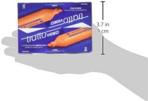 Tratto Video 830203 – Pack of 12 Fluorescent Markers, Orange