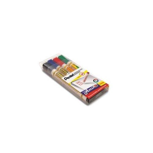 Pentel 0100863 Black,Blue,Green,Red 4pcs Marker