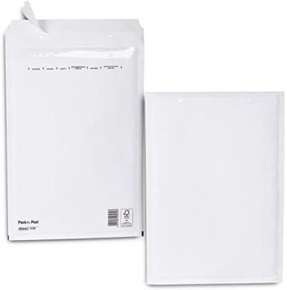 Selección Varzi Sobre acolchado kraft blanco 140 x 270 mm formato útil 120 x 210 mm 10 uds