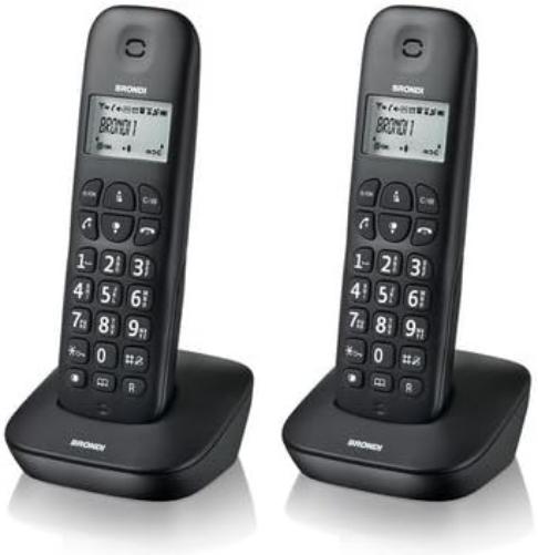 Brondi Gala Twin Telefono Cordless, Funzione ECO DECT, Nero Gala Twin Nero