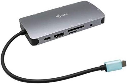 i-tec USB-C 4K Metal Nano Docking Station with 100 W Power Supply - 1x HDMI 1x VGA 1x GLAN 1x USB-C 3x USB 3.1 1x SD/MicroSD 1x Audio for Windows MacOS Android ChromeOS