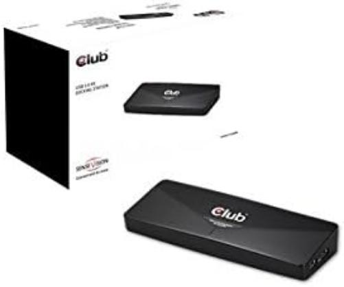 Club 3D 4K Dual Display Docking Station (HDMI, DisplayPort, DVI 3x USB 3.0) Black
