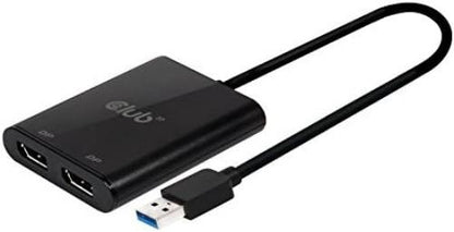 Club 3D USB A auf DisplayPort? 1.2 Dual Monitor 4K 60H USB A Stecker auf 2X DisplayPort Buchse schwarz