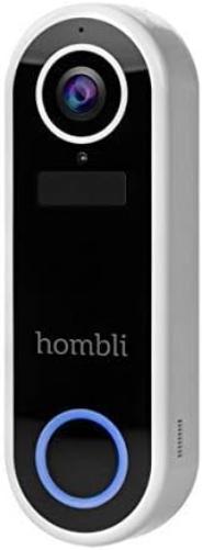 Hombli Smart doorbell (Full HD 1080p camera, 160 degree wide angle view, night vision mode, control via associated free Hombli app, voice control command via Alexa, Google Assistant & Siri
