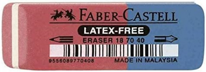 Faber-Castell 187040 Natural Rubber Eraser - Red/Blue