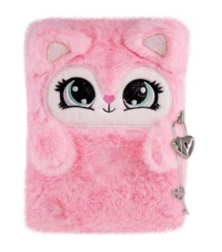 Trendenz Tinka - Pluche dagboek met slot - Rosa Cat (8-802146)