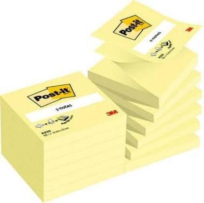 3M Post-It R330Y Z-Notes 76x76mm Z-Fold Yellow (Pack of 12), (R330 CY