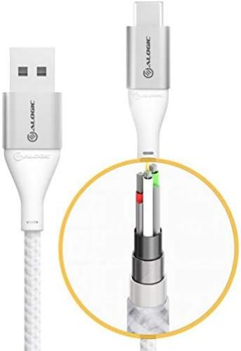 ALOGIC Super Ultra USB 2.0 USB-C to USB-A Cable - 3A / 480 Mbps - Silver - 1.5 m