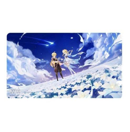 MiHoYo Genshin Impact Twin Stars on Floral Sea Traveler Mouse Mat - Aether & Lumine 70 x 40 cm