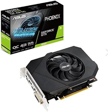 ASUS Phoenix Nvidia GeForce GTX 1650 4GB OC Edition Gaming Grafikkarte (GDDR6 Speicher, PCIe 3.0, 1x HDMI 2.0b, 1x DVI, 1x DisplayPort 1.4, PH-GTX1650-O4GD6) PHOENIX GTX1650 OC