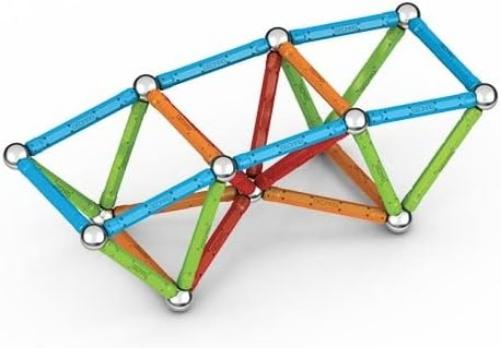 GEOMAG, Supercolor Recycled, Magnetic Constructions, Colorful Bars and Panels, 60-Piece Pack, 100% Recycled Plastic, White (384