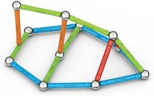 GEOMAG, Supercolor Recycled, Magnetic Constructions, Colorful Bars and Panels, 60-Piece Pack, 100% Recycled Plastic, White (384