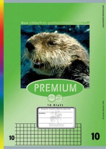 Staufen® Schulheft Premium Lineatur 10 kariert AuB