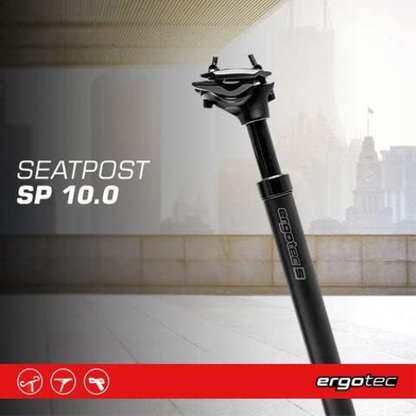 ergotec Unisex - Adult SP-10.0 Spring Seatpost, Black, One Size