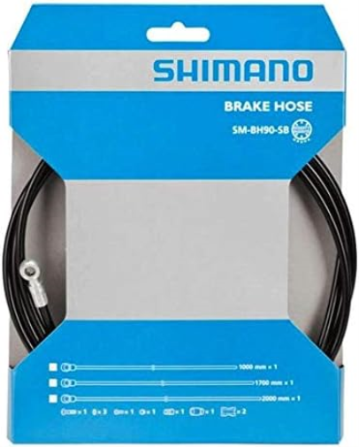 Shimano SM-BH90 XT disc brake hose, straight long banjo, front, 1000 mm, black
