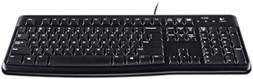 Logitech MK120 Combo con Teclado y Ratón con Cable para Windows, Disposición QWERTY Italiano - Negro