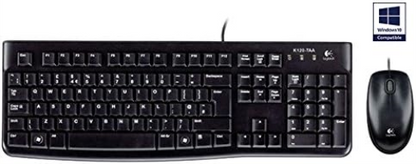Logitech MK120 Wired Keyboard and Mouse Combo for Windows, QWERTY Spanish Layout - Black