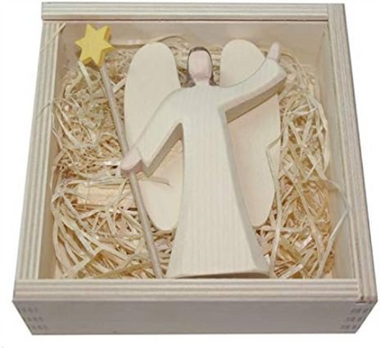 Ostheimer 66500 Engel Figur mit Stern Mini mit Geschenkbox
