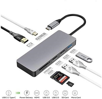 XLayer USB 3.0 Typ-C Hub 7-in-1 Grey