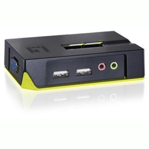 CP Technologies KVM-0221 Negro Interruptor KVM - Periférico de Entrada (USB, USB, 2048 x 1536 Pixeles, Negro, LED, Alámbrico