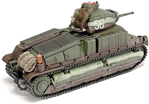 TAMIYA 300035344-Tanque Mediano francés SOMUA S35 1:35, réplica Fiel, plástico, Manualidades, Kit de Modelo, Montaje, sin Pintar, Color Verde (35344-000