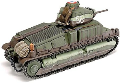 TAMIYA 300035344-Tanque Mediano francés SOMUA S35 1:35, réplica Fiel, plástico, Manualidades, Kit de Modelo, Montaje, sin Pintar, Color Verde (35344-000