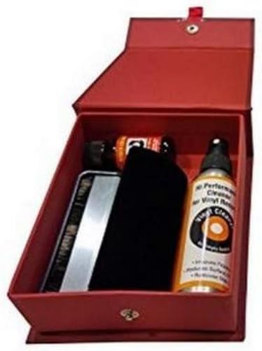 Simply Analogue High Quality Vinyl Cleaning Kit Red Leather