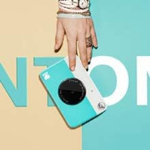 Kodak Printomatic Digital Instant Print Camera - Full Color Prints On ZINK 2 x 3 Inch Sticky-Backed Photo Paper (Blue) Print Memories Instantly