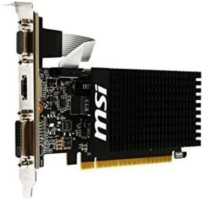 MSI GeForce GT 710 2GD3H LP Graphics Card '2GB DDR3, 954MHz, Low Profile, Low Consumption, VGA, DVI-D, HDMI, HTPC, Silent Passive Fanless Cooling System'