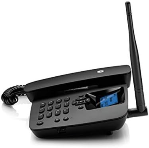 Motorola Voice - FW200L Telefono fisso wireless 2G, GSM Quad Band, Batteria di backup, Microfono muto, Vivavoce - Colore nero