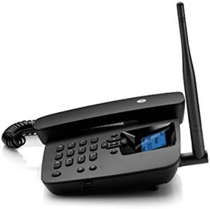 Motorola Voice - FW200L Telefono fisso wireless 2G, GSM Quad Band, Batteria di backup, Microfono muto, Vivavoce - Colore nero