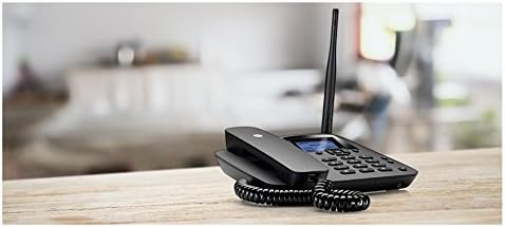Motorola Voice - FW200L Telefono fisso wireless 2G, GSM Quad Band, Batteria di backup, Microfono muto, Vivavoce - Colore nero