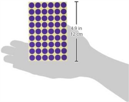 AVERY Zweckform 3115 Self-Adhesive Coding Dots, Purple (Diameter 12 mm, 270 Glue Dots on 5 Sheets; Round Stickers for Calendars, Planners and Crafts) Matte Paper Purple Single