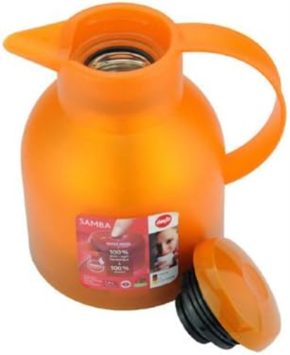 Emsa Samba 504234 Insulated Thermos Can 1.0 L Quick Press Translucent Orange