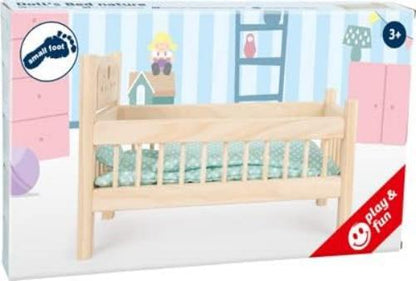 small foot 9601 Doll bed made of wood, doll furniture accessories, pillow and blanket in heart design, from 3 years
