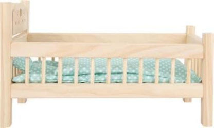 small foot 9601 Doll bed made of wood, doll furniture accessories, pillow and blanket in heart design, from 3 years