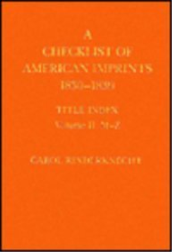 A Checklist of American Imprints 1830-1839 -Title Index