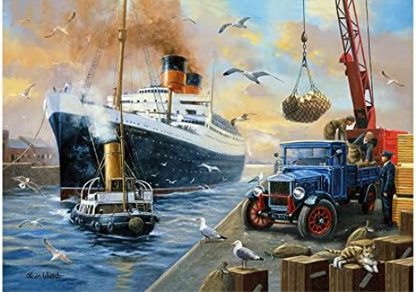 1000 Piece Jigsaw Puzzle |"Entering Port" Kevin Walsh Nostalgia Collection | 70cm x 50cm