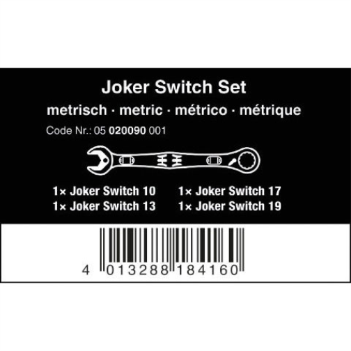 Joker Switch Ratcheting Combination Spanner Set, 4 Piece