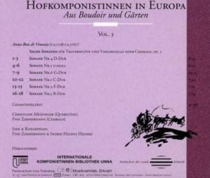Hofkomponistinnen in Europa Vol 3
