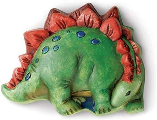 4M Dinosaur Mould and Paint, Arts and Crafts Kit to Create your own Dinosaur Magnets or Badges and Paint using the paints provided, Glow in the Dark for ages 5+