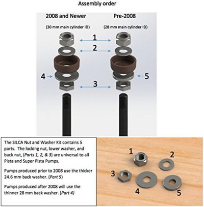 SILCA Metal Nut & Washer/Spacer kit | Steel Pista or Superpista Leather Washer Components