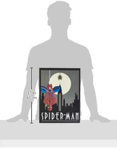 Pyramid International AFWDC92239 "Marvel Deco Spider Man Hanging" Canvas Print, Cotton, Multi-Colour, 1.80 x 30.00 x 40.00 cm