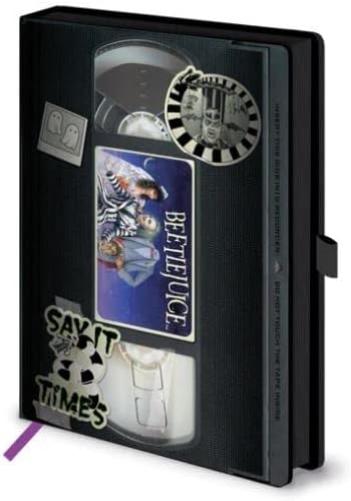Pyramid International Beetlejuice Journal Notebook A5 (Retro Say It three Times VHS Design) Notepads A5 and Note Book in Presentation Gift Box, 240 Pages - Official Beetlejuice Merchandise
