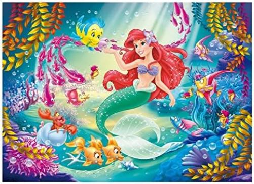 Disney 48069 Puzzle Df Plus Little Mermaid, Size-50 x 35 cm. with 108 Pieces, Multi Colour, One