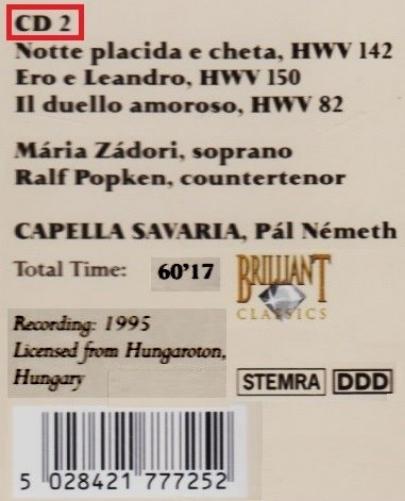 Italian Cantatas - Delirio Amoroso Hwv 99 / Crodel Tiranno Amor Hwv 97 / Agripp