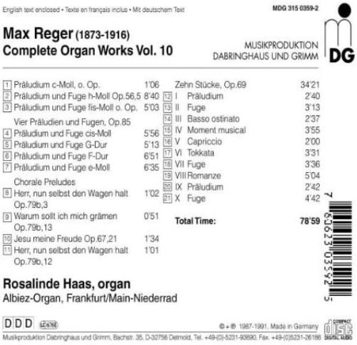Sämtliche Orgelwerke Vol.10