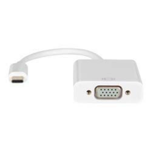 Hamlet HVATC2VGA Video Cable Adapter 0.13 m USB C VGA (D-Sub) White – Video Cable Adapters (0.13 m, USB C, VGA (D-Sub), Male, Female, Right