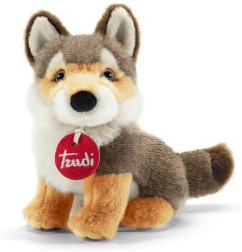 Trudi Trudino Lupo Stelvio - Parco dello Stelvio Lupo Peluche piccolo regalo Natale e Halloween | 9x16x17cm taglia XS | Trudini Classic | modello 52239