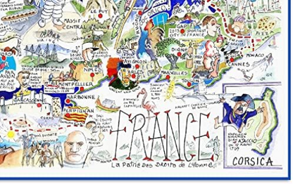 Comical Map Of France, Artwork By Tim Bulmer - 1000 Piece Puzzle For Adults, Large Puzzle 66cm X 50cm In Size. Challenging To Complete But Fun And Humorous. Makes A Great Gift For Birthdays